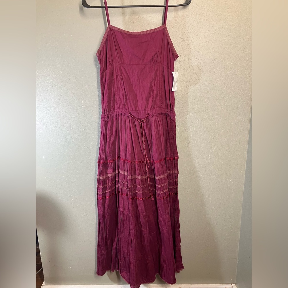 Just for wraps burgundy, long size 7 Dress nwt